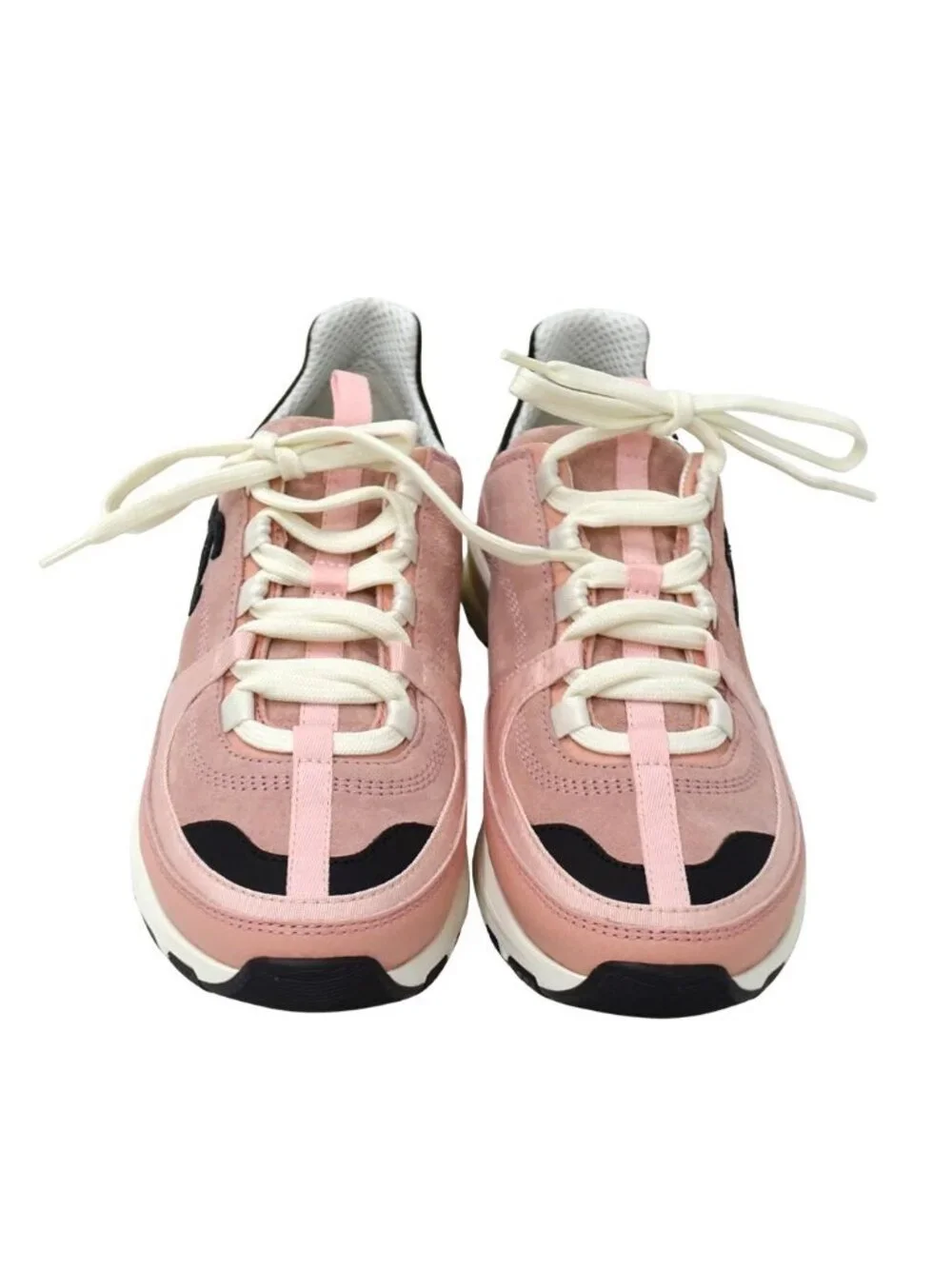 Chanel Sneakers Suede Pink CC Logo Casual